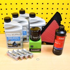 Set original oil filter spark plugs air filter MSK 10w40 for: Kawasaki Z 1000 / SX