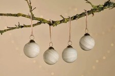 Nkuku Oja Baubles - Natural (Set 4) BNIB