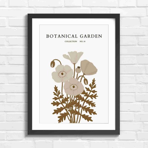 Botanical garden poppy art - garden,