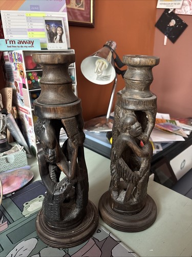 Indian wooden candel stick - wooden,
