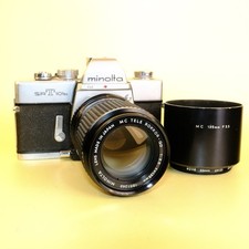 Minolta SRT 101B Clc 35mm SLR Film Camera & F3.5 135mm Lens Working