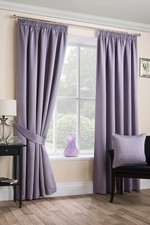 SATEEN WOVEN MAUVE CURTAINS