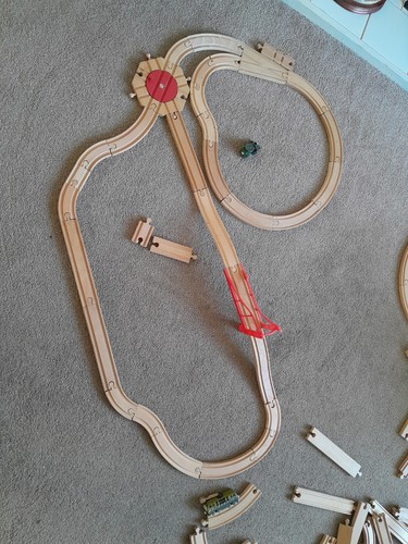 100 wooden train track set - wooden,