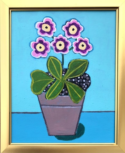 Original painting primula - painting,