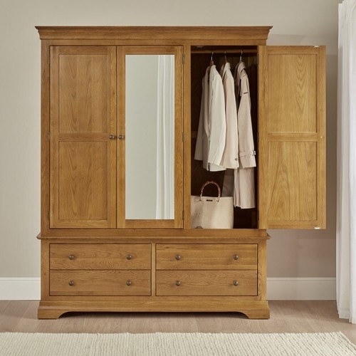 Triple wardrobe with mirror - triple,