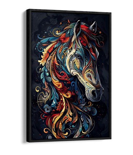 Multi colour abstract horse - multi,