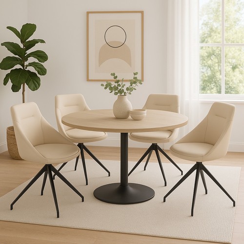 Faux leather swivel dining - faux,