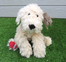 SIGIKID GERMANY SHEEPDOG DOG  FLUFFY PUPPY  LYING DOWN SOFT TOY 45CM RETIRED