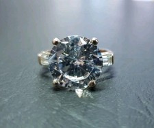 British Hallmarked 9k Yellow Gold 12mm Centre Stone Ladies Statement Ring Size K