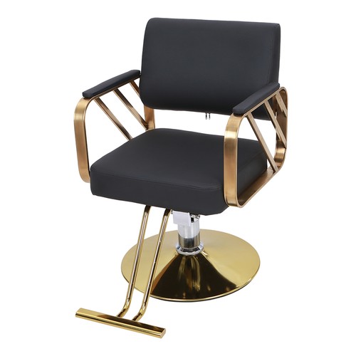 Gold black styling salon chair - black,