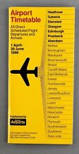 BAA AIRPORT TIMETABLE APRIL - JUNE 1986 BRITISH AIRPORTS AUTHORITY AIRLINE