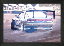 Drift Car Drifting Framed Wall