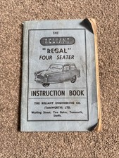 The Reliant Regal Four Seater Instruction Book. Reliant Motor Co. Ltd. Tamworth 