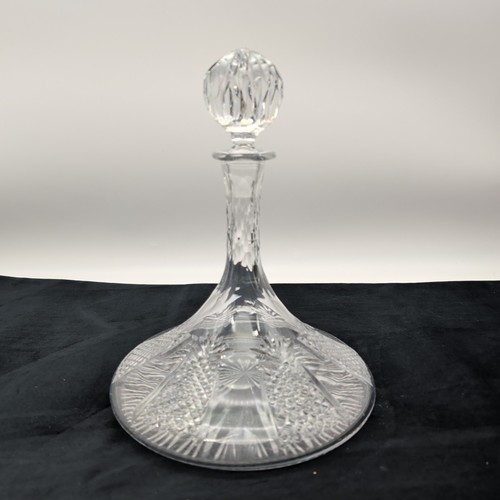 Cut crystal ships decanter - crystal,