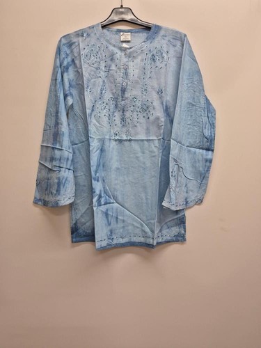 Blue cotton tunic top - cotton,