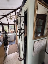 Extra Full Size Kiefer Bridle With Rubber Reins And Cavesson Noseband.