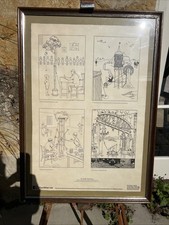 Framed Vintage Advertising Poster For Pye Ether Ltd .Artwork By W Heath Robinson