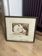 Sepia  Watercolour Of A Horses Head By Hercules Brabazon Brabazon Signed Framed