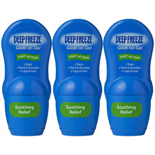 Deep Freeze Glide-On Gel - Cold Gel Roll-On For Soothing Relief - 50g x 3 PACK