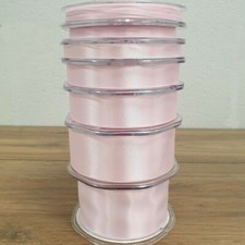 Double Sided Satin Ribbon Light Baby Pink 3mm-50mm Wide Plain Cut Per 1 Metre