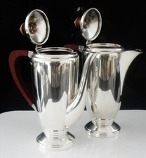 Sterling Silver Cafe Au Lait Pots, Sanders & Mackenzie, Birmingham 1920 or 1945