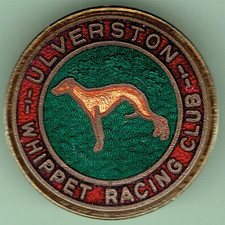 ULVERSTON WHIPPET RACING CLUB ENAMEL BADGE