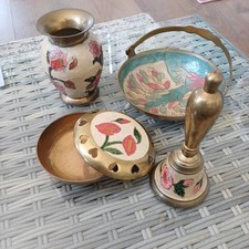 Vintage Brass Indian SET- Urn+