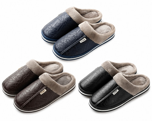 Men warm winter slippers - winter,