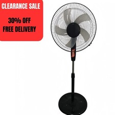 Stand Fan 16 inch Pedestal fan Oscillating floor fan - 5 Blades - Black 