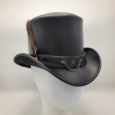 Handmade Black Leather Cowboy