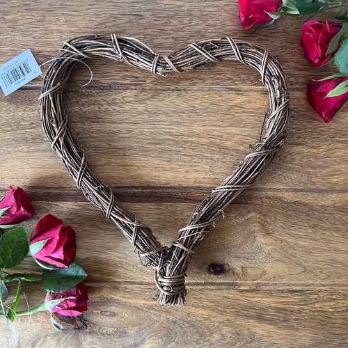 25cm natural vine - vine, heart