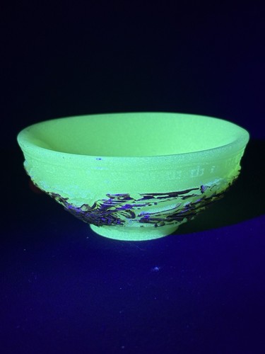 Green glass good luck bowl - green,