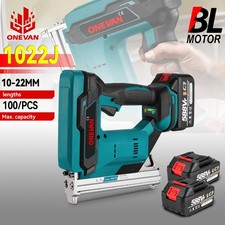 Heavy Duty Stapler Cordless Staple Gun 1022J Tacker with 2 Batteries & Charger