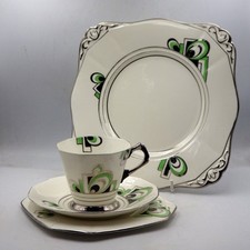 ART DECO 1930s Plant Tuscan China CUP SAUCER & PLATES