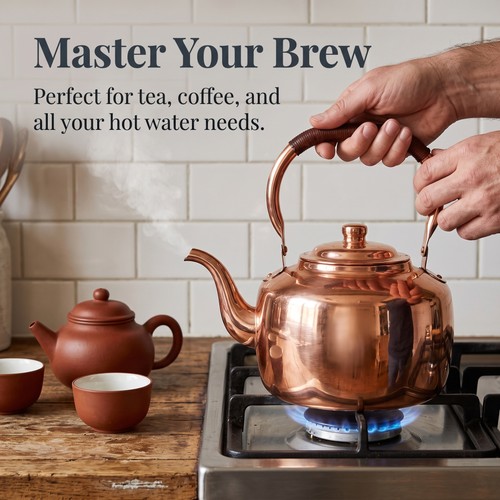 Copper tea kettle - tea,