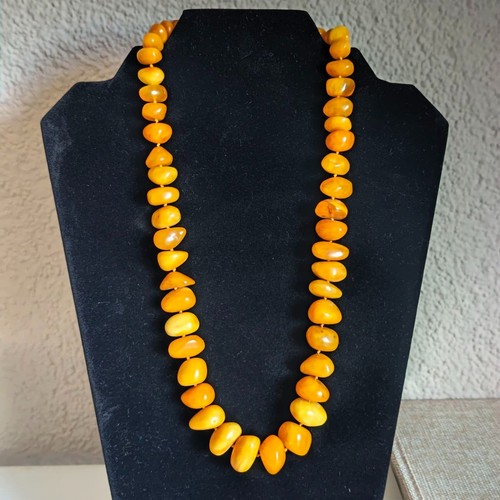 Amber necklace stone beads - stone,