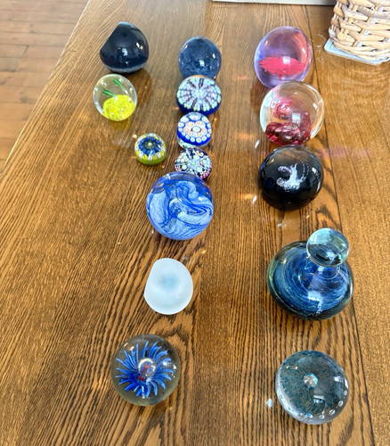 Art glass paperweights mixed - glass,