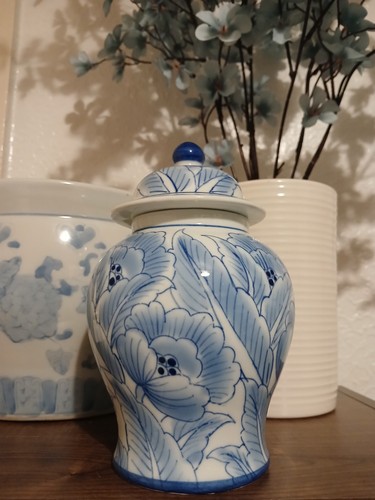Blue and white - white, ceramic