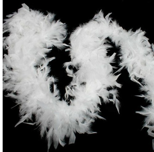 White feather boa garland - feather,