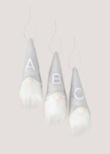 Grey alphabet christmas gonk - alphabet,