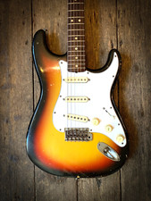 1965 Fender Stratocaster with R Wood neck in 3 tone Sunburst and hard shell case