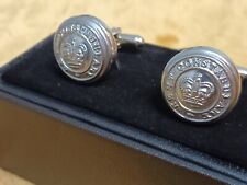 Historic Kent Constabulary Tunic Button Cufflinks. Queens Crowns.