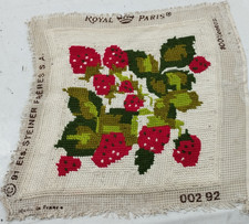 Vintage French Needlepoint Art Scene Home Decor Wall Hanging Tapestry 47x45 cm