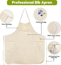 Artist Apron with Pockets, Art Apron for Painter Women Men, Painting Smock Ad...