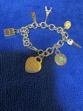 Tiffany & Co Sterling Silver 925 Heart Tag Charm Bracelet With  Charms