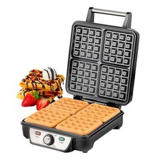 Waffle Maker iron 4 Slice Non-Stick Electric Belgian Waffle Machine 1000W Geepas