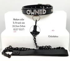 Bdsm collar leash  set black