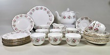 Minton Tea Set Service "Spring Bouquet". 8 place setting. Plates cups teapot.