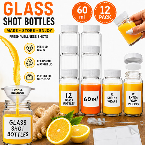 Small glass bottles with lids - small,