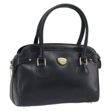 GUCCI Hand Bag Leather Black